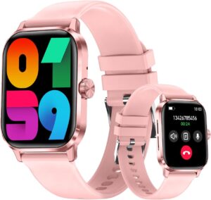 Smart Watch for Women Men,Baytion Fitness Tracker Watch for Android Phones iPhone Compatible,IP67 Waterproof 1.85” HD Smart Watches with Blood Pressure, Heart Rate Monitor,100+ Sport Modes(Pink)