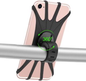 Bike Phone Mount, 360 DEGREE Rotation Motorcycle Bicycle Handlebar Cradle, Samsung Galaxy S10+, S10, S10e/S9/S8, XiaoMi, Huawei, LG, Black, CARMOUNT01B