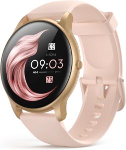 IP68 Waterproof Fitness Tracker Watch Heart Rate Monitor Pedometer Sleep Monitor Smartwatch for Women, Rose Gold
