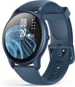 Men and Women IP68 Waterproof Activity Tracker Smartwatch with Full Touch Color Screen Heart Rate Monitor- Blue - LW11- Bluetooth