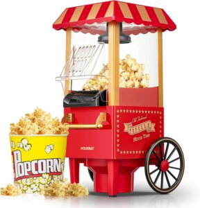 Popcorn Maker 1200W, Home Hot Air Popcorn Machine, Healthy & Fat-Free, Easy to Clean & Use, Best Theater Popcorn Popper for Movie Night,Parties, Kids Birthday Party Favorites, Red